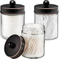 3 PC Apothecary Jar Canisters Bathroom Vanity Organizer by Komashr