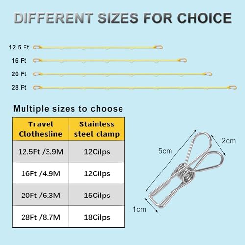 Portable Travel Clothesline, Windproof Clothes Laundry Line - Image 5
