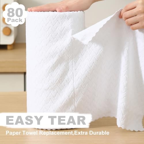 80 Pack Microfiber Cleaning Cloth Roll Reusable Paper Towels 12"x12" Tear Away - Image 3