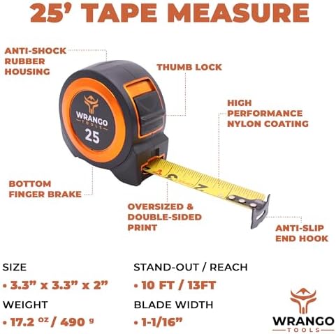 Wrango Tools 25 FT Tape Measure - Image 2