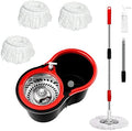 Mop and Bucket with Wringer Set 360° 3psc Microfiber Spin Mop with Bucket and by BOP
