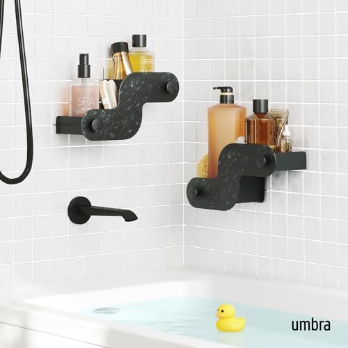 Umbra Nami Shower Caddy, Adhesive No Drill Bathroom, Ocean Black - Image 2