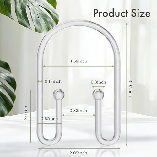 Bathway Shower Curtain Hooks, Non-Slip Plastic Shower Hooks - Image 5