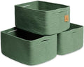 NaturalCozy Storage Baskets 16.8”x13”x7.6” Cotton Rope Woven Baskets by NaturalCozy