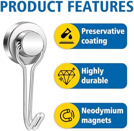 E BAVITE Swivel Swing Magnetic Hooks 40LBS Silver Refrigerator Magnet Hook - Image 4