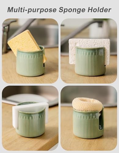 Ceramic Sponge Holder for Kitchen Sink, Scrub Sponge Dish Rack, Farmhouse - Image 3