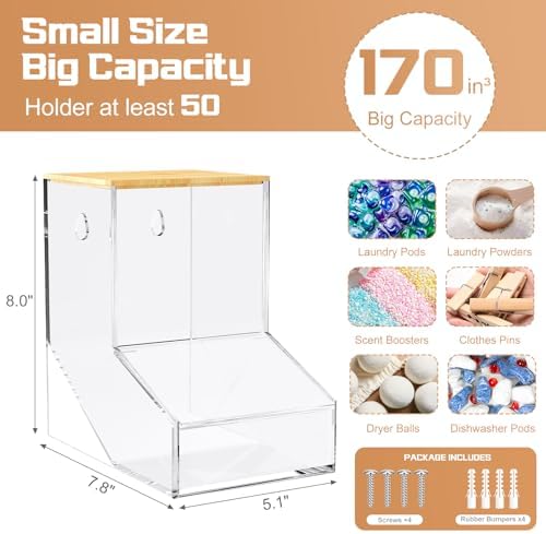 JYPS Laundry Box, Acrylic Dishwasher Pod Rack - Image 2