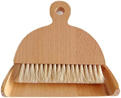 Wooden Dustpan and Brush Set Desktop Table Dustpan and Brush Set by RYFCRRZ