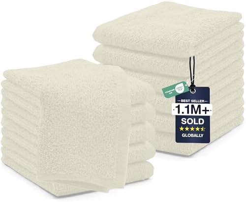 DAN RIVER 12 Pack Cotton Wash Cloths Set by DanRiver