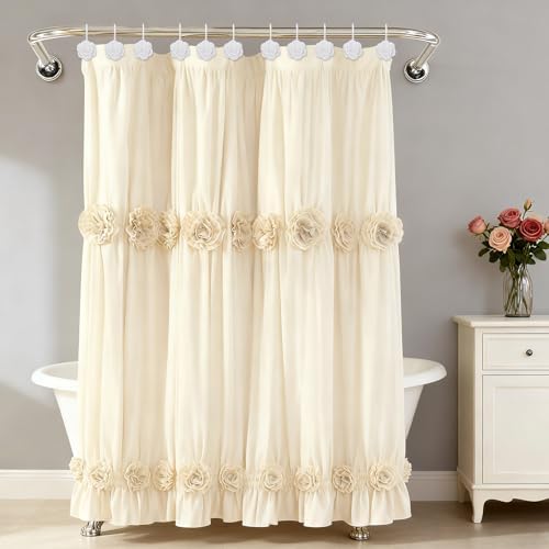 Metal Rose Shower Curtain Hooks, Rust-Resistant Hooks - Image 5