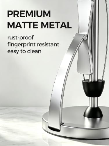 VEHHE Paper Towel Holder Countertop, One Hand Tear, EVA Weighted Base - Image 3