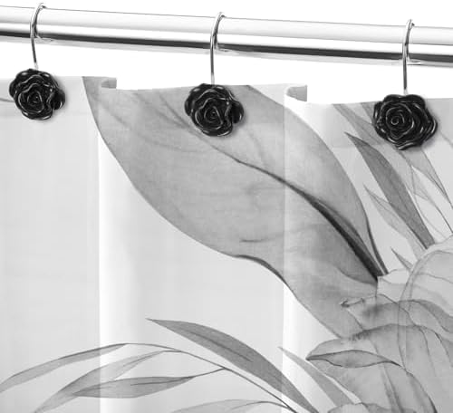 Cute Rose Floral Shower Curtain Hooks Rings - Image 5