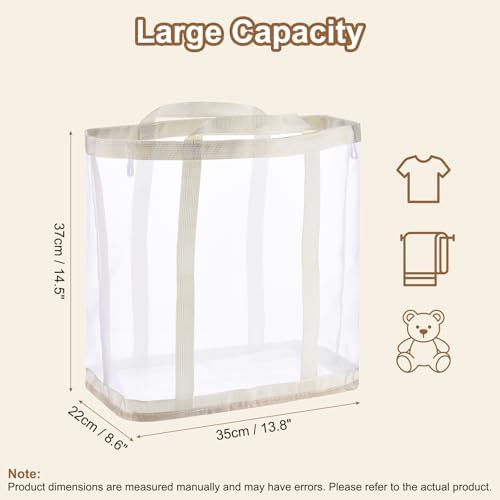 uxcell Collapsible Laundry Basket, Mesh Hamper - Image 2