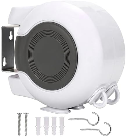 Retractable Double Clothesline – 49 ft x 2 Heavy Duty Clothes Line by HOXSURY