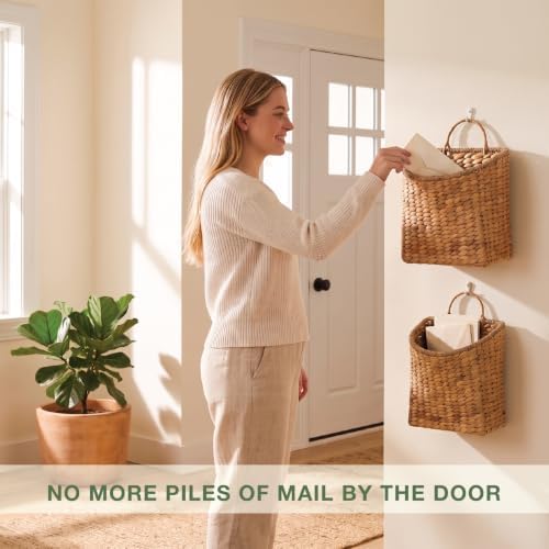 84ECO Set of 2 Wicker Hanging Baskets - Image 2