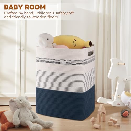 80L Large Cotton Rope Laundry Basket - Image 2