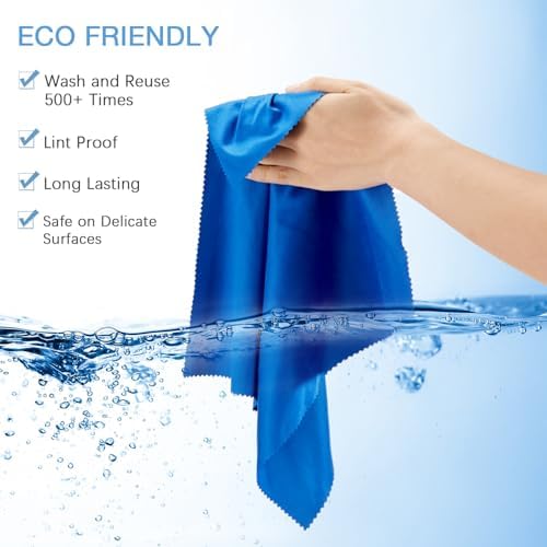 Frienda 12 Pack Large Glass Cleaning Cloth, Deep Gray - Image 4
