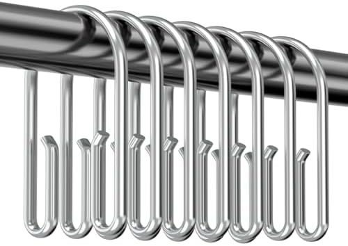 Chrome Shower Curtain Hooks Rings，Double Sided Shower Curtain Hooks Rust by VicSWJtory