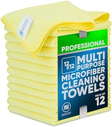 MW PRO Microfiber Cleaning Cloths Yellow by MicrofiberWholesale
