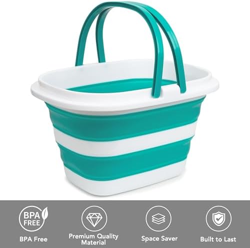 2 Pack Collapsible Mop Bucket, 16L Plastic Bucket - Image 3