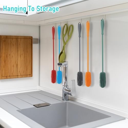 Silicone Bottle Brush, 15.7" Water Bottle Cleaner Brush - Image 6