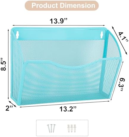EASEPRES 3 Single Pocket Mesh Hanging File Organizer, Vertical Wall Mounted - Image 2