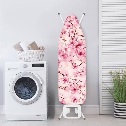 Pink Cherry Blosssom Ironing Board Cover and Pad Soft Fabric Cover - Image 3