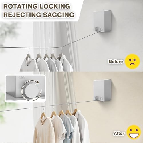Retractable Clothesline, Retractable Clothesline Indoor, Laundry Line - Image 3