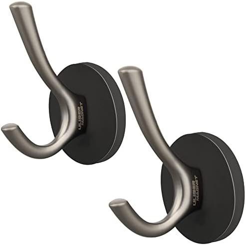 ULIBERMAGNET Strong Magnetic Double Hooks, 2 Pack Heavy Duty Sturdy Coat by ULIBERMAGNET