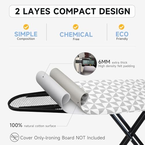 UFETGYG Ironing Board Cover, Full Size Scorch Resistant Padding, Elastic Edge - Image 6