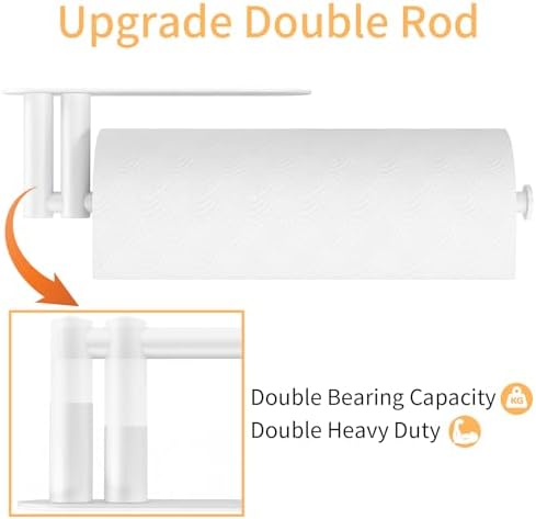 STWWO Paper Towel Holder Under Cabinet, Self-Adhesive Paper Towel Rack - Image 2