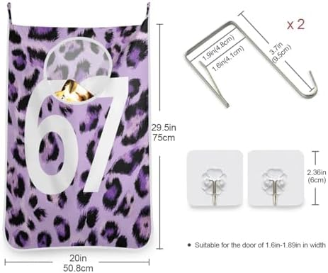 1PC Hanging Laundry Hamper Bag Over the Door Laundry Hamper Wall Hamper Large - Image 3