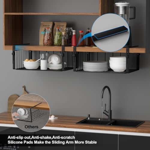 AmonHouseware 2Pack Under Shelf Storage Basket Organizer - Image 5
