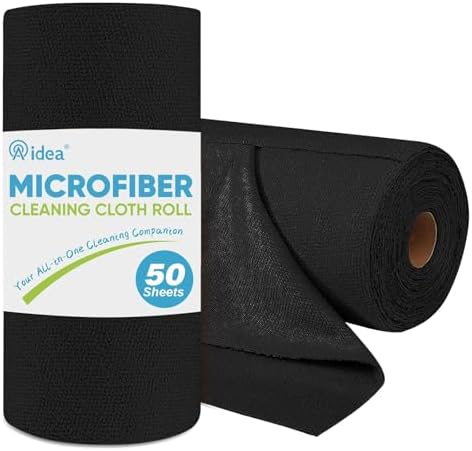 AIDEA Microfiber Cleaning Cloth Roll-50PK, Reusable Paper Towels 11.5×11.5" by AIDEAHOME