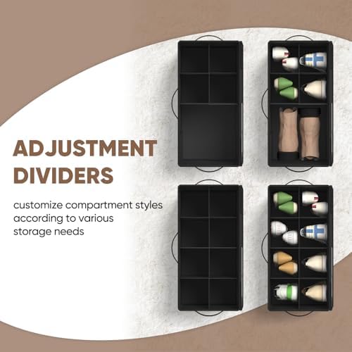 OIAHOMY 4 Pack Shoe Organizer for Closet, Foldable Shoe Storage Bins - Image 5