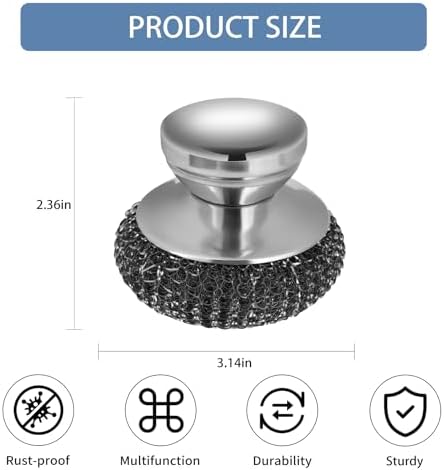4Pcs Steel Wool Scrubber Set, Stainless Steel Scrubber - Image 3