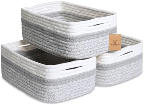 NaturalCozy 11.8"x8"x4.5” Storage Baskets by NaturalCozy