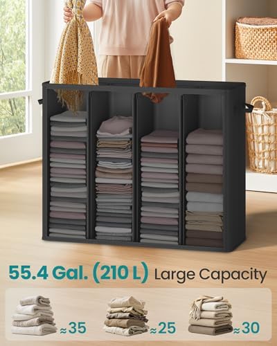 SONGMICS 210L Laundry Hamper, 4-Compartment Laundry Sorter - Image 3