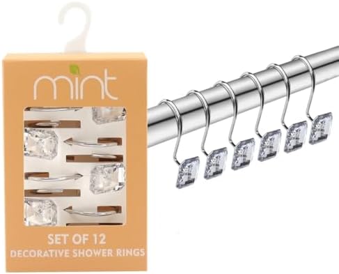 J&V TEXTILES Shower Curtain Hooks Rings, Rust Resistant Metal Double Glide - Image 5