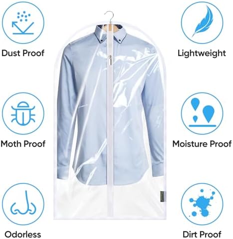 BALEINE 2PK Clear Garment Bags for Hanging Clothes - Image 3