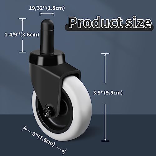 Besitu 3" Mop Bucket Wheels Replacement, Non-Marking TPR Castors Set of 4 - Image 2