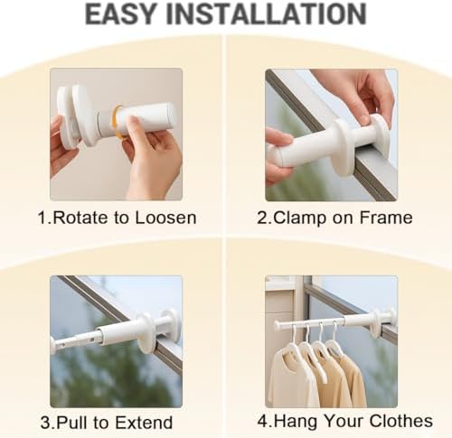 Portable Travel Clothes Drying Rack, Clamp-On No-Drill Hanger - Image 2
