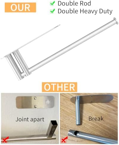 STWWO Under Cabinet Paper Towel Holder, Self Adhesive Paper Towel Rack - Image 4