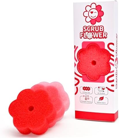 Scrub Flower Temperature Sensitive Sponges, Wild Poppy by DrWOW