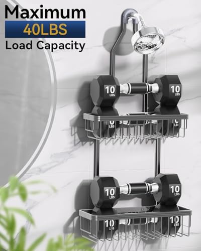 YASONIC Never Rust Shower Caddy Hanging, Aluminum Shower Racks - Image 5