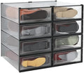 8-Piece Boot and Shoe Storage Box, Stackable Clear Plastic Shoe Box, by PARANTA