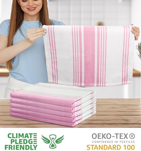 Urban Villa Kitchen Towels Cotton Dish Towels 20”x30” Baby Pink - Image 2