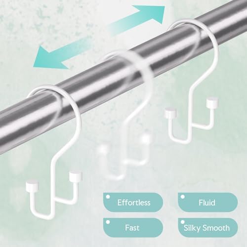 Bathway 12-Pack Double Shower Curtain Hooks, Rust-Resistant Metal Shower - Image 3