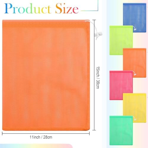 Frienda 6 Pack Mesh Drawstring Bags 11x15 Inch - Image 2