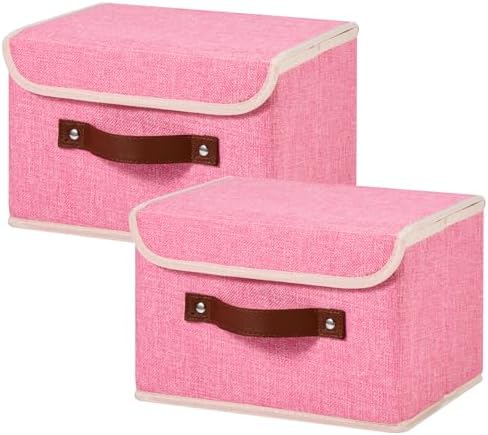 2PCS Storage Bins Boxes with Lids Decorative Fabric Baskets by Unknown